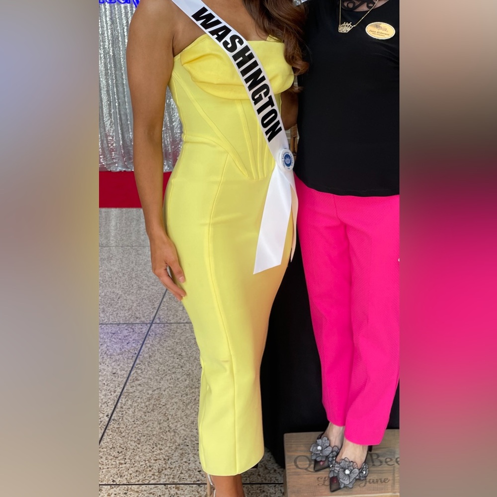 Yellow Strapless Dress
